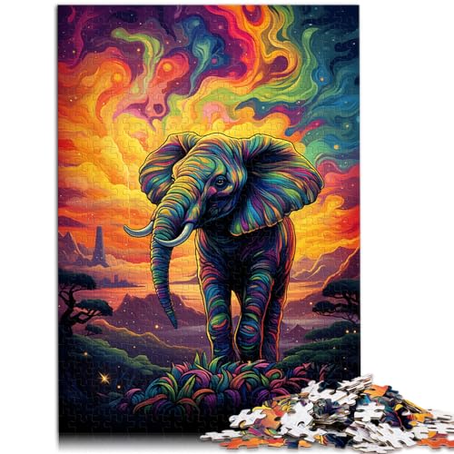 Puzzle für Erwachsene, 500 Teile, „Symphony of Elephants“, Holzpuzzle für Erwachsene und Familien, Lernspiele für Erwachsene und Kinder, Größe: 38 x 52 cm von LXQING