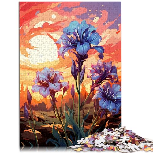 Puzzle für Erwachsene, 500 Teile, Blumen zum Ausmalen, für Erwachsene und Kinder ab 12 Jahren, Holzpuzzle, zur Heimdekoration, Größe: 38 x 52 cm von LXQING