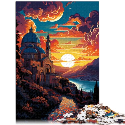 Puzzle für Erwachsene, 500 Teile, Bunte Amalfiküste, für Erwachsene und Kinder ab 12 Jahren, Holzpuzzle, Lernpuzzle, Familienspiel, Größe: 38 x 52 cm von LXQING