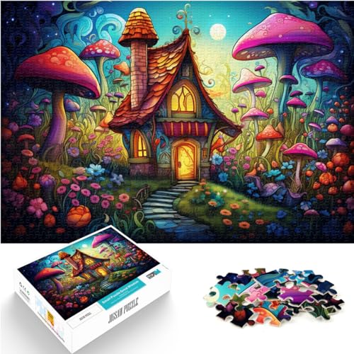 Puzzle für Erwachsene, 500 Teile, Buntes Blumenhaus, Geeignet für Erwachsene und Kinder über 12 Jahre, Holzpuzzle, Puzzle-Geschenk für Erwachsene, Größe: 38 x 52 cm von LXQING