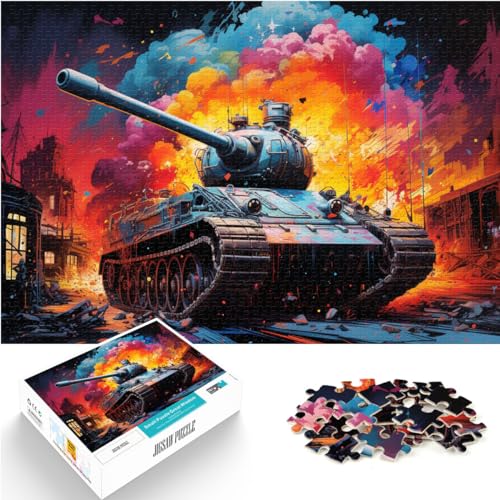 Puzzle für Erwachsene, 500 Teile, Landfarbenpanzer, für Erwachsene und Kinder ab 12 Jahren, Holzpuzzle, Lernspiel, Herausforderungsspielzeug, Größe: 38 x 52 cm von LXQING