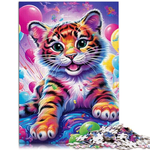 Puzzle für Erwachsene, 500 Teile, Magic Art Tiger, Holzpuzzle als Geschenk für Erwachsene, Puzzle-Geschenke zu Weihnachten, Größe: 38 x 52 cm von LXQING