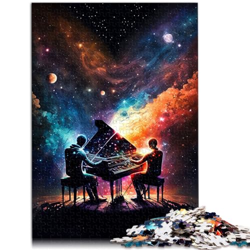 Puzzle für Erwachsene, 500 Teile, Mann spielt Klavier, für Erwachsene und Kinder ab 12 Jahren, Holzpuzzle, Spiele für Erwachsene, Größe: 38 x 52 cm von LXQING