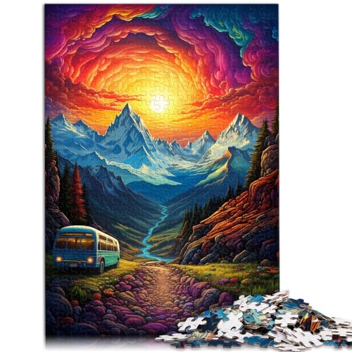 Puzzle für Erwachsene, 500 Teile, Psychedelic Alps, Puzzles für 12-Jährige, Holzpuzzles für Erwachsene, anspruchsvolles Spielzeug, Größe: 38 x 52 cm von LXQING