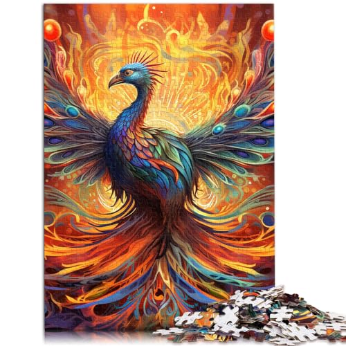 Puzzle für Erwachsene, 500 Teile, Psychedelischer Phönix-Vogel, für Erwachsene und Kinder ab 12 Jahren, Holzpuzzle, Geschenk für Erwachsene und Kinder, Größe: 38 x 52 cm von LXQING