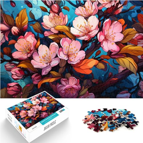 Puzzle für Erwachsene, 500 Teile, farbenfrohe Psychedelie des indischen Weißdorns, Holzpuzzle für Jugendliche und Erwachsene, Spiele, Spielzeug, Geschenk, Größe: 38 x 52 cm von LXQING