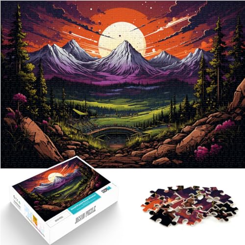 Puzzle für Erwachsene, 500 Teile, farbenfrohe psychedelische Landschaft, für Erwachsene und Kinder ab 12 Jahren, Holzpuzzle, Unterhaltung, Größe: 38 x 52 cm von LXQING