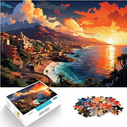 Puzzle für Erwachsene, 500 Teile, farbenfrohes Teneriffa, für Erwachsene und Kinder ab 12 Jahren, Holzpuzzle, unterhaltsames Puzzle für die ganze Familie, Größe: 38 x 52 cm von LXQING