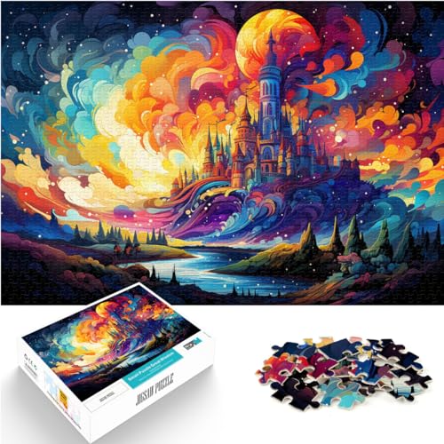 Puzzle für Erwachsene, 500 Teile, farbenfrohes psychedelisches Schloss, geeignet für Erwachsene und Kinder ab 12 Jahren, Holzpuzzle für Erwachsene, Geburtstagsgeschenk, Geschenke für Erwachsene, von LXQING