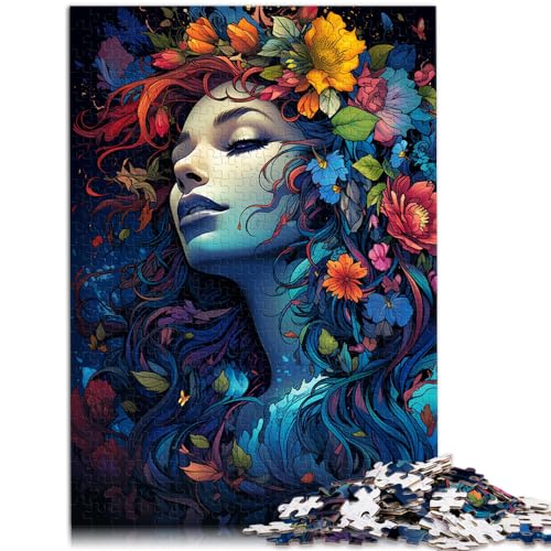 Puzzle für Erwachsene, 500 Teile, psychedelische Rose, Frau, Puzzle für 12-Jährige, Holzpuzzle, Spielspielzeug, Größe: 38 x 52 cm von LXQING