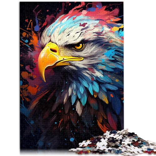 Puzzle für Erwachsene 500, Adler zum Ausmalen, für Erwachsene und Kinder ab 12 Jahren, Holzpuzzle, Puzzlespiele zum Entspannen, Größe: 38 x 52 cm von LXQING