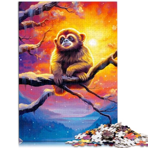 Puzzle für Erwachsene 500 Teile, Bunter AFFE, für Erwachsene und Kinder, Holzpuzzle für Erwachsene, Geschenk für Erwachsene und Kinder, Größe: 38 x 52 cm von LXQING