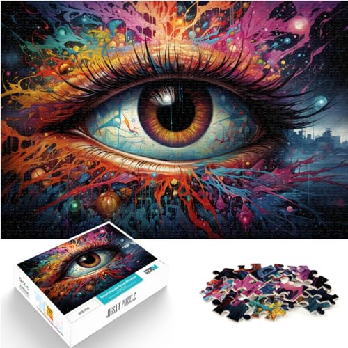 Puzzle für Erwachsene mit 300 Teilen, Fantasie-Augen zum Ausmalen, für Erwachsene und Kinder ab 12 Jahren, Holzpuzzle, einzigartige Geburtstags, Größe: 26 x 38 cm von LXQING