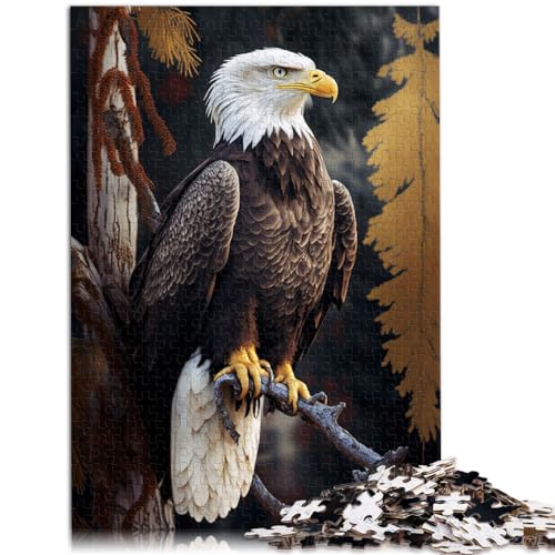 Puzzle für Erwachsene und Kinder, 300 Teile, Weißkopfseeadler, geeignet für Erwachsene und Kinder über 12 Jahre, Holzpuzzle, Stressabbau-Spielzeug, Größe: 26 x 38 cm von LXQING