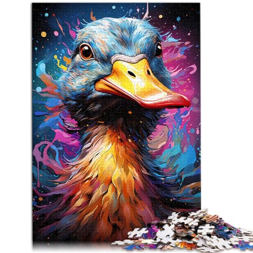 Puzzle mit 1000 Teilen, Ente zum Ausmalen, für Erwachsene und Kinder ab 12 Jahren, Holzpuzzle, Puzzle-Wanddekoration, Größe: 50 x 75 cm von LXQING