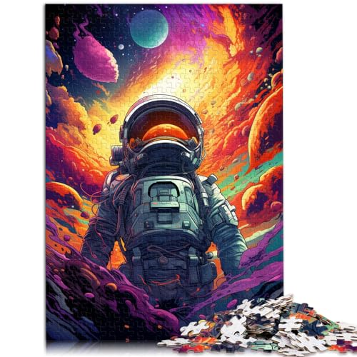 Puzzle mit 1000 Teilen, Farbiger Fantasy-Astronaut, für Erwachsene und Kinder ab 12 Jahren, Holzpuzzle, Denkspiel, Spielzeug, Größe: 50 x 75 cm von LXQING