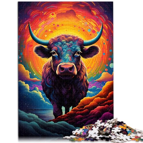 Puzzle mit 1000 Teilen, Symphony Cow, für Erwachsene und Kinder ab 12 Jahren, Holzpuzzle, Familienaktivitätspuzzle, Größe: 50 x 75 cm von LXQING