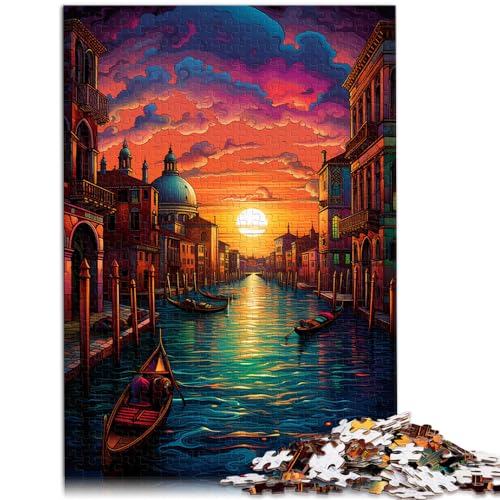 Puzzle mit 1000 Teilen, Venedig, Italien, Holzpuzzle als Geschenk für Erwachsene, für die Heimdekoration, Größe: 50 x 75 cm von LXQING