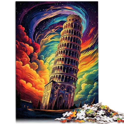 Puzzles für Erwachsene, 1000 Puzzles, Schiefer Turm von Pisa, Italien, für Erwachsene und Kinder ab 12 Jahren, Holzpuzzles, Puzzlespiel, Größe: 50 x 75 cm von LXQING