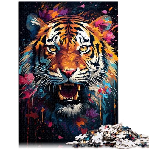 Puzzles für Erwachsene, 1000 Puzzles, Sternenhimmel-Malerei, Tiger, für Erwachsene und Kinder ab 12 Jahren, Holzpuzzles, Spielspielzeug, Größe: 50 x 75 cm von LXQING