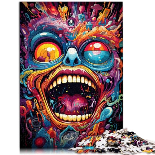 Schweres Puzzle für Erwachsene, 1000 Teile, Bizarre, Bunte Monster, geeignet für Erwachsene und Kinder ab 12 Jahren, Holzpuzzle, Heimdekoration, Größe: 50 x 75 cm von LXQING