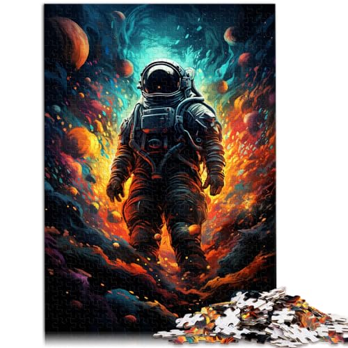 Schweres Puzzle für Erwachsene, 300 Teile, farbenfrohe Psychedelia für Astronauten, geeignet für Erwachsene und Kinder ab 12 Jahren, Holzpuzzle, Geschenk für Erwachsene, Größe: 26 x 38 cm von LXQING