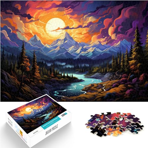 für Erwachsene, 1000-teiliges Puzzle, Bunte Berge der Sierra Nevada, für Erwachsene und Kinder, Holzpuzzle, Puzzle-Geschenk für Erwachsene, Größe: 50 x 75 cm von LXQING