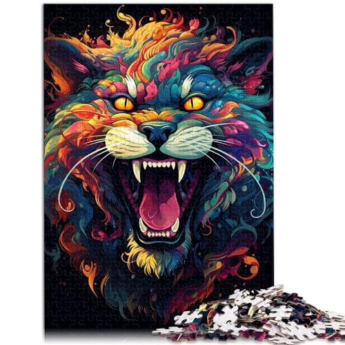 für Erwachsene 1000-teiliges Puzzle, Farbkunst-Biest, für Erwachsene und Kinder ab 12 Jahren, Puzzle aus Holz, Lernpuzzle, Größe: 50 x 75 cm von LXQING