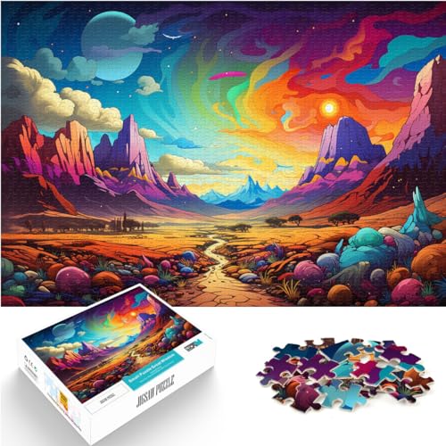 für Erwachsene 300-teiliges Puzzle, Fantasievolle Bunte Landschaft, für Erwachsene und Kinder ab 12 Jahren, Holzpuzzle, Entspannungspuzzlespiele, Größe: 26 x 38 cm von LXQING