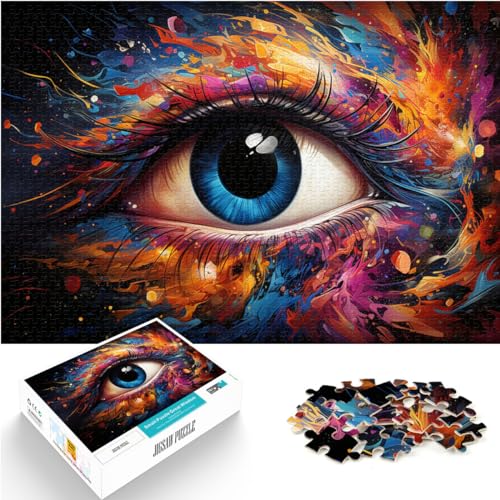 für Erwachsene Puzzle 300 Teile, Bunte Kunstaugen, für Erwachsene und Kinder ab 12 Jahren Holzpuzzle für Erwachsene, Denksportaufgaben für Erwachsene, Größe: 26 x 38 cm von LXQING