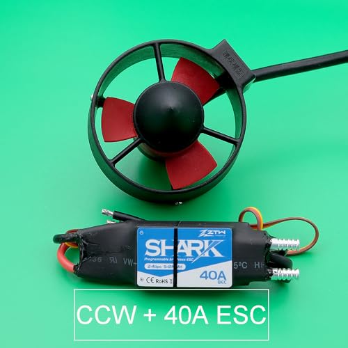 12V Unterwasser-Triebwerk, wasserdicht, bürstenloser Motor, CW CCW, 60 mm Propeller, 40 A ESC, 3S-4S Lipo-Teile for RC-Köderboot, ROV-Roboter(CCW and 40A ESC) von LXRTKL