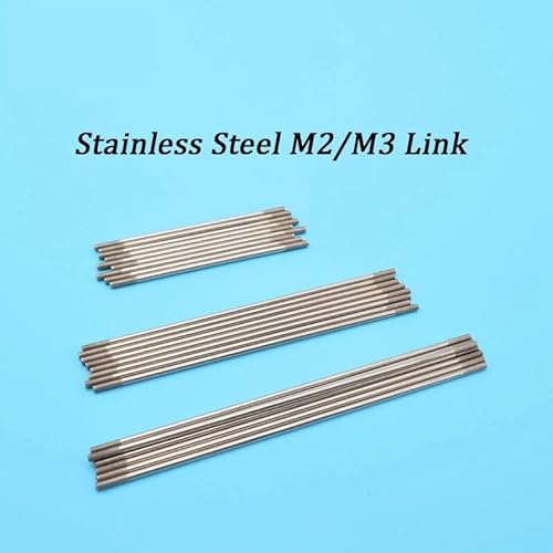 5 Stück M2/M3*L150/200/250/300 mm Verbindungsstange aus Edelstahl mit Doppelendgewinde for Servos, Stangenendgestänge und DIY-Material(M2 L200mm) von LXRTKL