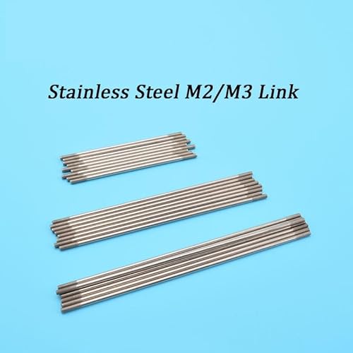 5 Stück M2/M3 * L150/200/250/300 mm Verbindungsstange aus Edelstahl mit Doppelgewinde for Servos, Stangenkopfgestänge und DIY-Material(M2 L200mm) von LXRTKL