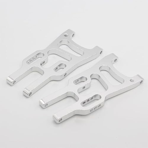 LXRTKL 2 Stück HSP 106019 Aluminium Front Lower Suspension Arm 06011 1/10 Upgrade Teile for 94107 94106 94170(Silver) von LXRTKL