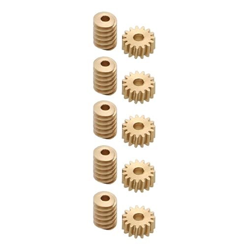 LXRTKL 5Set Modul 0,2 15T Schneckengetriebemotor Wellenanschluss Ritzel Messing Untersetzungsgetriebe Lochdurchmesser 0,8mm/1mm for 1/87 DIY-Getriebe(Worm Hole Dia 0.8mm) von LXRTKL