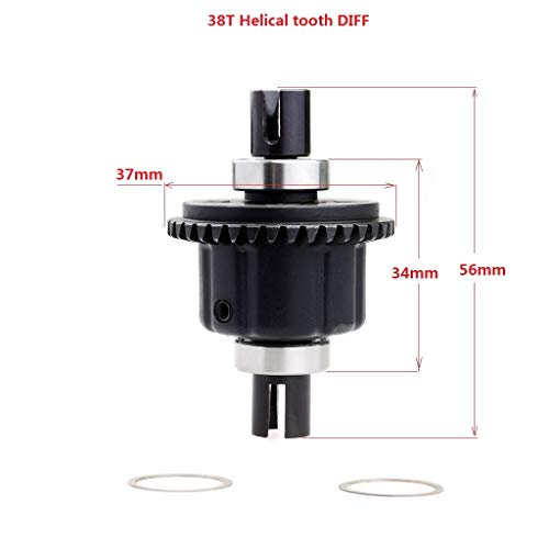 ZD Racing M1 38T 46T 48T 56T Stahlherstellung Vorder- und Hinterachsdifferential for 1/8 Kyosho Thunder Tiger RC Auto Buggy Truck(38T) von LXRTKL