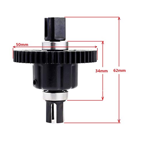 ZD Racing M1 38T 46T 48T 56T Stahlherstellung Vorder- und Hinterachsdifferential for 1/8 Kyosho Thunder Tiger RC Auto Buggy Truck(48T) von LXRTKL