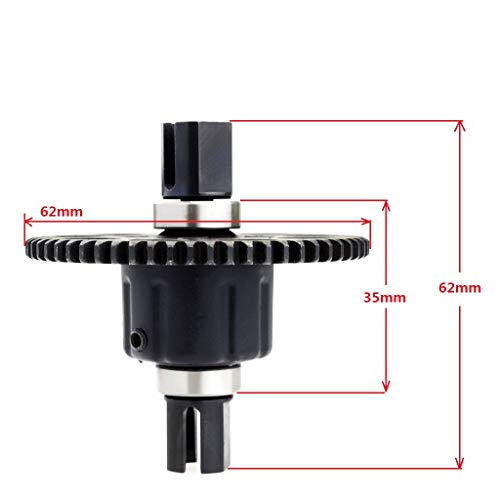 ZD Racing M1 38T 46T 48T 56T Stahlherstellung Vorder- und Hinterachsdifferential for 1/8 Kyosho Thunder Tiger RC Auto Buggy Truck(56T) von LXRTKL