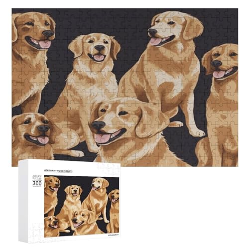 Puzzle Personalisiertes Fotopuzzle 1000/500/300 Teile Golden Retrievers Haustier Puzzle für Erwachsene Holz Hochzeit Puzzle Familientreffen Puzzle für Halloween Feiertage Hochzeitsgeschenk von LXTDPBK