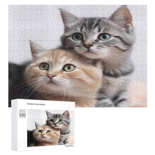 Puzzle Personalisiertes Fotopuzzle 1000/500/300 Teile Katzen Haustier Puzzle für Erwachsene Holz Hochzeit Puzzle Familientreffen Puzzle für Halloween Feiertage Hochzeitsgeschenk von LXTDPBK