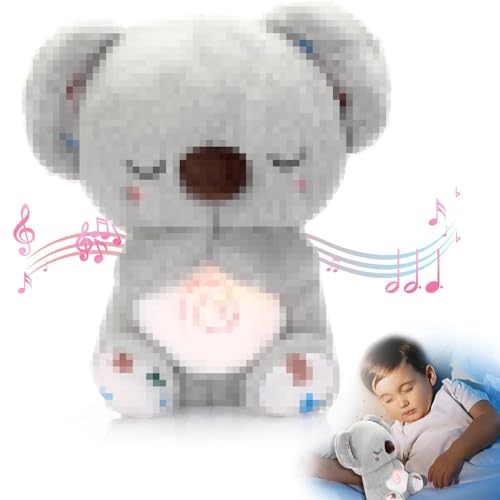 Schlummer Otter Kuscheltier,Breathing Otter Kuscheltier,Schlummer Koala Kuscheltier mit Herzschlag,Schlummerkoala baby mit Licht und Musik,Baby Spielzeug 0 Monate+,Babyparty und Neugeborenen Geschenk von LXWINNER