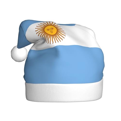 LXqlSS Argentinische Flagge, Plüsch-Weihnachtsmannmütze, Schneemann, Weihnachtsdekoration, Hüte für Weihnachten, Urlaub, Partyzubehör von LXqlSS