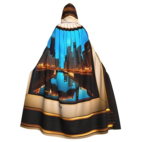 LXqlSS Chicago Reflektierender Kapuzenumhang Unisex Halloween Umhang für Teufel Hexe Zauberer Halloween Weihnachten Cosplay von LXqlSS