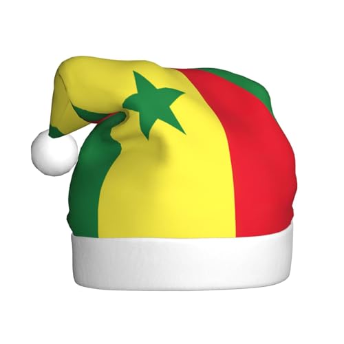 LXqlSS Flagge des Senegal, Plüsch-Weihnachtsmannmütze, Schneemann, Weihnachtsdekoration, Hüte für Weihnachten, Urlaub, Partyzubehör von LXqlSS