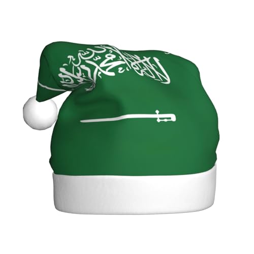 LXqlSS Flagge von Saudi-Arabien, Plüsch-Weihnachtsmannmütze, Schneemann, Weihnachtsdekoration, Hüte für Weihnachten, Urlaub, Partyzubehör von LXqlSS