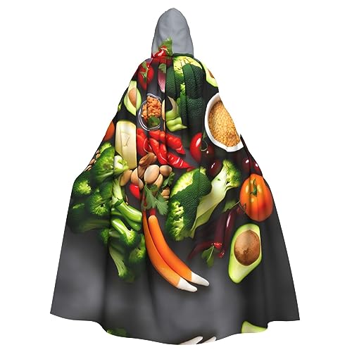 LXqlSS Gesundes Essen Kapuzenumhang Unisex Halloween Umhang für Teufel Hexe Zauberer Halloween Weihnachten Cosplay von LXqlSS