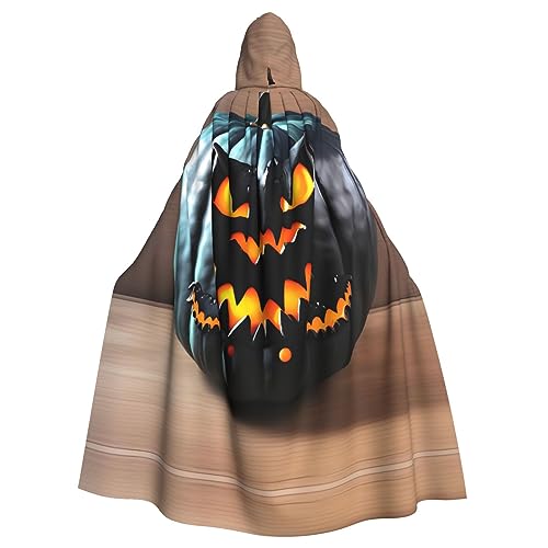 LXqlSS Halloween-Umhang mit Fledermaus-Kürbis-Kapuze, Unisex, Halloween-Umhang für Teufel, Hexe, Zauberer, Halloween, Weihnachten, Cosplay von LXqlSS