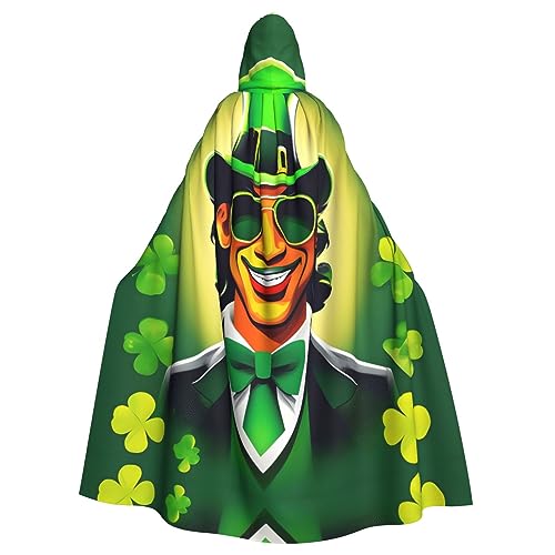 LXqlSS Kapuzenumhang "Happy St. Patrick's Day", Unisex, Halloween-Umhang für Teufel, Hexe, Zauberer, Halloween, Weihnachten, Cosplay von LXqlSS