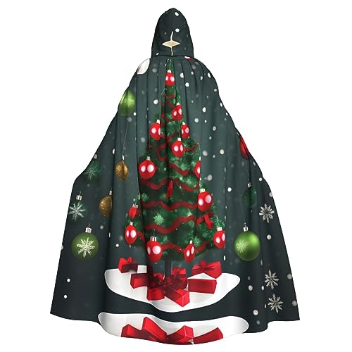 LXqlSS Kapuzenumhang mit Weihnachtsbaum und Ball, Unisex, für Teufel, Hexe, Zauberer, Halloween, Weihnachten, Cosplay von LXqlSS