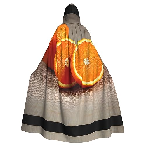 LXqlSS Kapuzenumhang mit orangefarbener Frucht, Unisex, Halloween-Umhang für Teufel, Hexe, Zauberer, Halloween, Weihnachten, Cosplay von LXqlSS